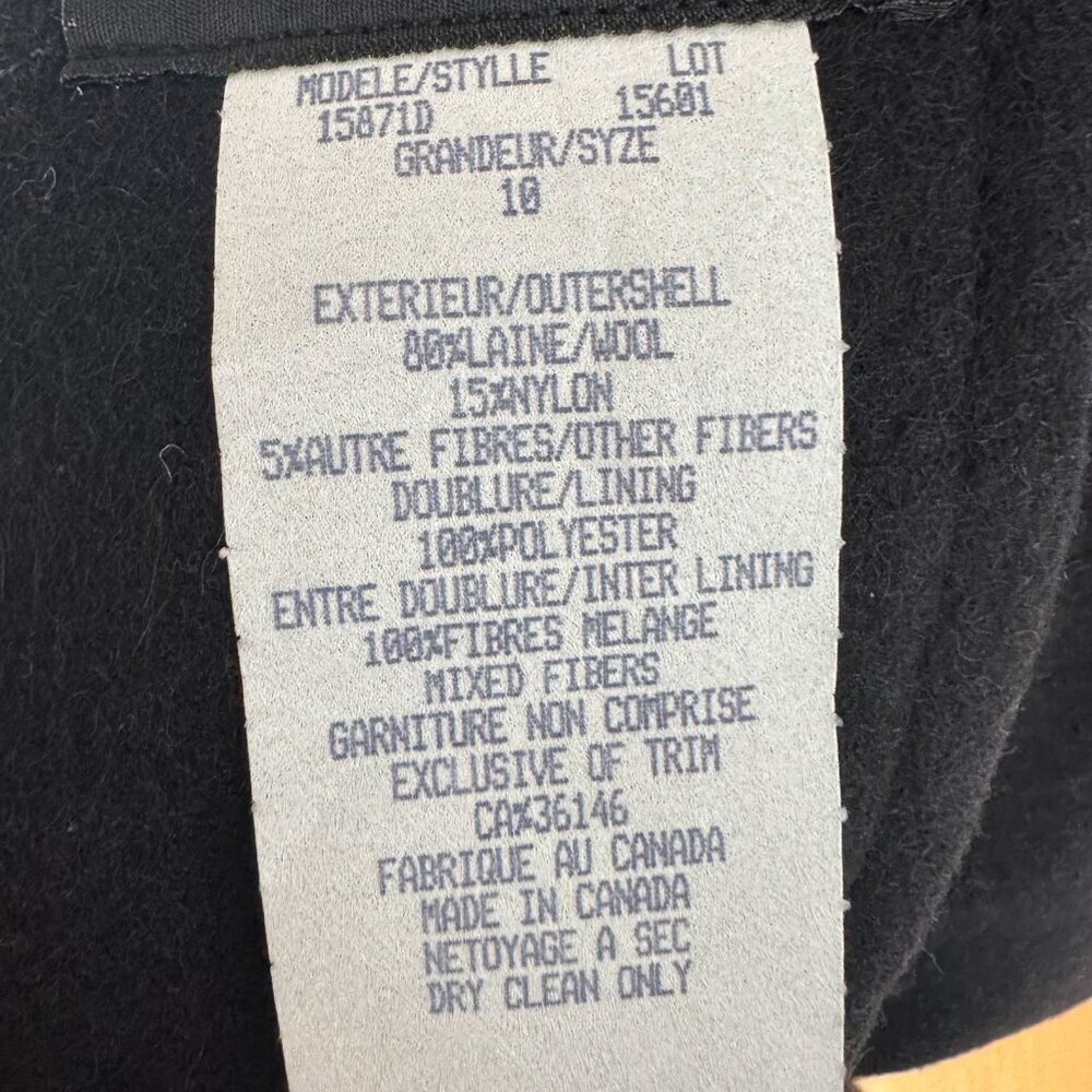 Vintage 90s Ellabee Deadstock Black Wool Blend Maxi Minimalist Coat 10 - Picture 8 of 8